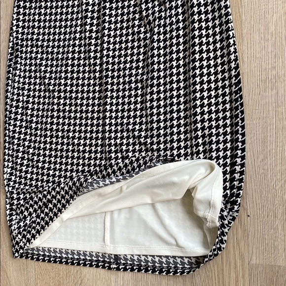 Lauren Ralph Lauren Houndstooth Faux Wrap Dress Black White Career Office Midi - Picture 6 of 11
